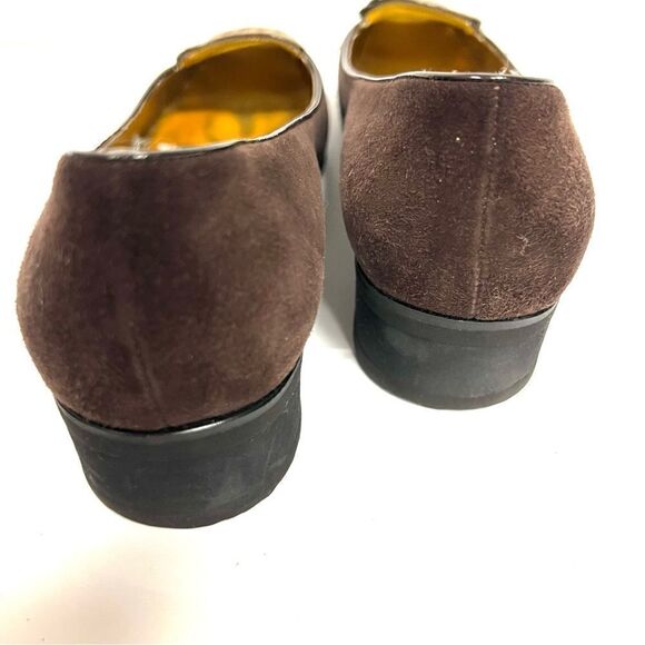 Arthur Beren brown suede loafers with houndstooth front Sz 8.5 N - Picture 4 of 7